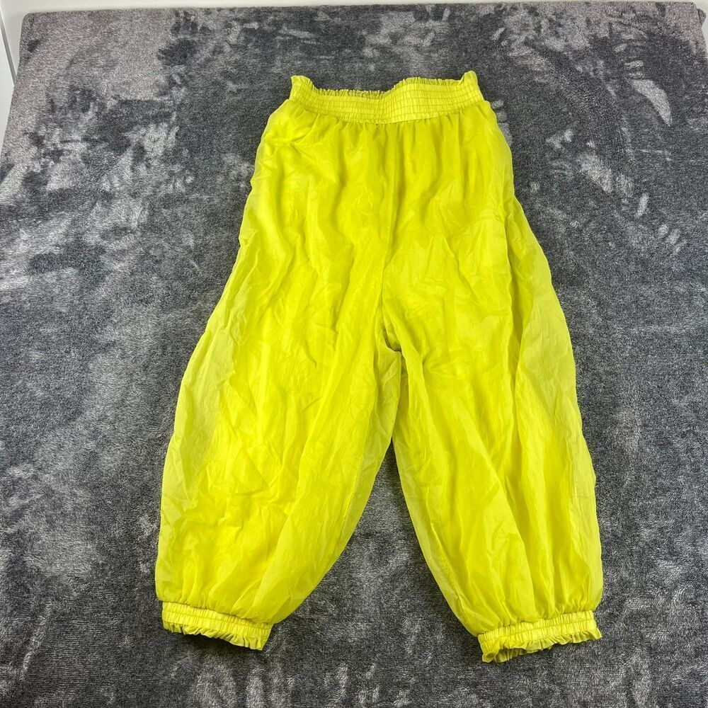 Free People Movement Parachute Balloon Lined Pants Pull On Neon Green S/M *Read